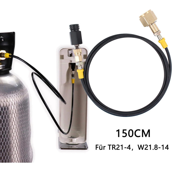 Адаптер бака CO2 Doo Engy Адаптер бака Шланг високого тиску Шланг для соди Адаптер для наповнення циліндра Шланг для Sodastream W21.8-14 DIN477 CO2 баків і більшості машин для газованої води