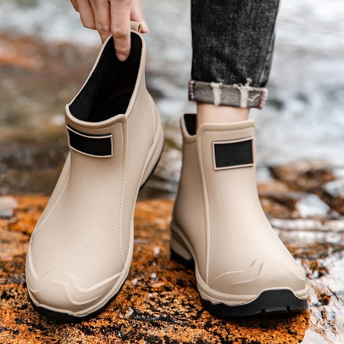 Чоловічі гумові чоботи, водне взуття, гумове взуття з верхнім одягом, студентський повсякденний одяг, все для роботи на свіжому повітрі, риболовлі, миття автомобіля, кухні, не бахіли, гумові гумові чоботи, високе взуття, чоловічі, сірі, 39 1/3 EU