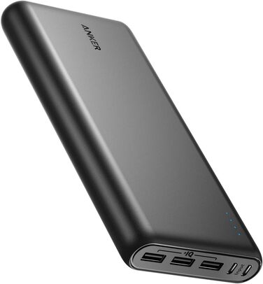 Powerbank Anker 337 26800mAh, чорний, з подвійним вхідним портом для зарядки, 3 USB-порти