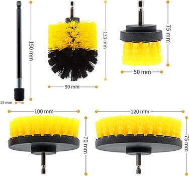 Щітка насадка акумуляторна викрутка, 5 шт. щітка акумуляторна викрутка дриль набір для чищення ванних кімнат, ванн, підлоги, марму