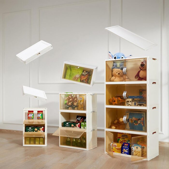 Контейнер для зберігання AHEONLAR з кришкою, складний, штабельований, з висувними ящиками, органайзером для шафи та ящиком для збе