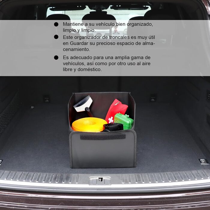 Складаний органайзер для багажника з PU-шкіри багатофункціональний контейнер для автомобіля, позашляховика та пікапа велика місткість нековзна основа водонепроникний (PU)