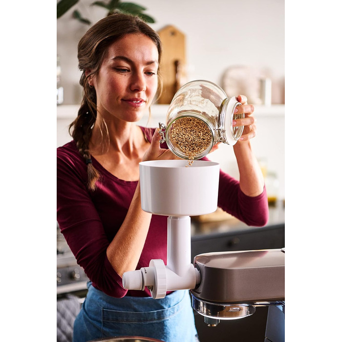 Борошномельний верстат Kenwood KAX941PL (аксесуар для кухонного комбайна, підходить для всіх кухонних комбайнів Chef і kMix, сталевий подрібнювач), білий