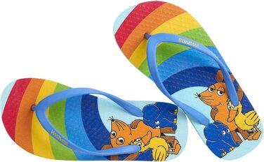 Дитячі шльопанці, сандалі-в&39язки Веселка з мишачим принтом, пляжне взуття для літа, відпочинку, піщано-пляжний мотив, капці для купання для дівчаток та хлопчиків, розмір 30-34 (31,5 EU), райдужні