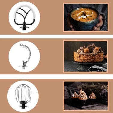 Планетарний кухонний комбайн Lehmann з чашею з нержавіючої сталі 5 л Багатофункціональний міксер 2200 Вт 6-швидкісна тістомісна машина Включаючи кришку для бризок, гачок для тіста та віночок