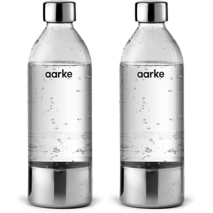 ПЕТ пляшки aarke 2 упаковки для виробника газованої води Carbonator 3, без BPA з деталями з нержавіючої сталі, 800 мл, AASPB1-STEEL 2 упаковки 800 мл