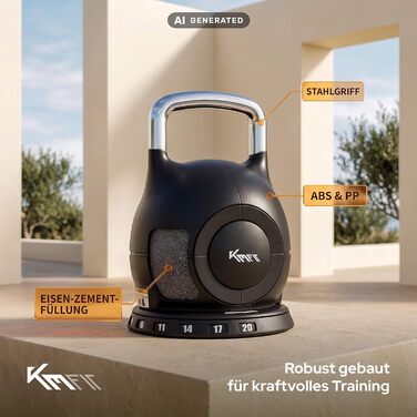Регульована гиря KM-Fit 2-20 кг, 7 рівнів навантаження для домашнього тренажерного залу