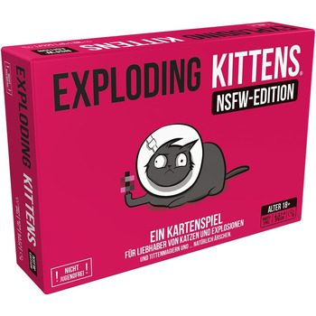 Вибухові кошенята, Exploding Kittens NSFW Edition (Edition 2024), Базова гра, гра для вечірок, карткова гра, 2-5 гравців, 18 років, 15 хвилин, німецька, різнокольорова, барвиста