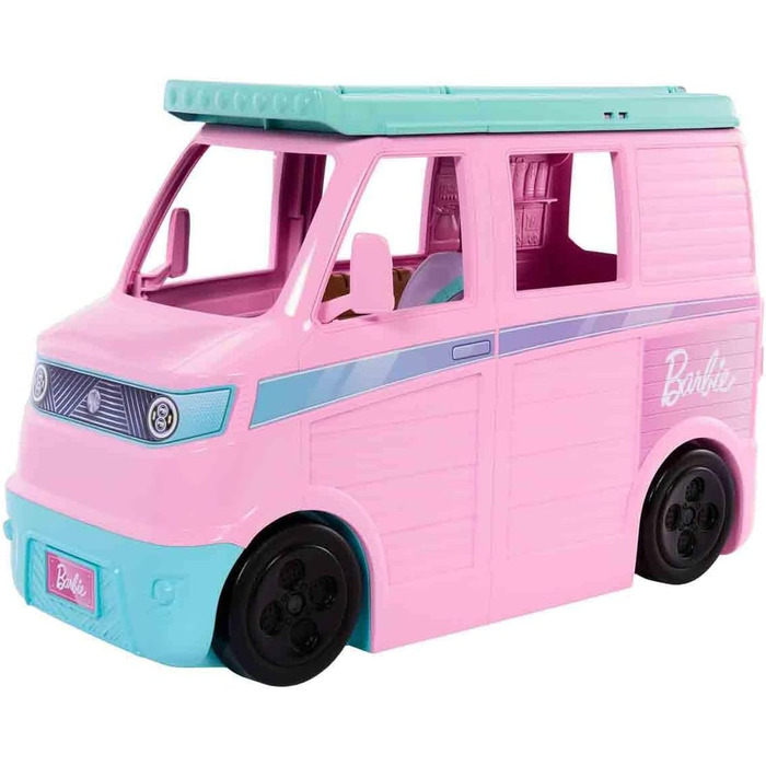 Ігровий набір Barbie Dreamland Road Adventure кемпер з 4 ігровими зонами, кухнею, ліжком, багаттям, собакою та 20 аксесуарами, JMK45