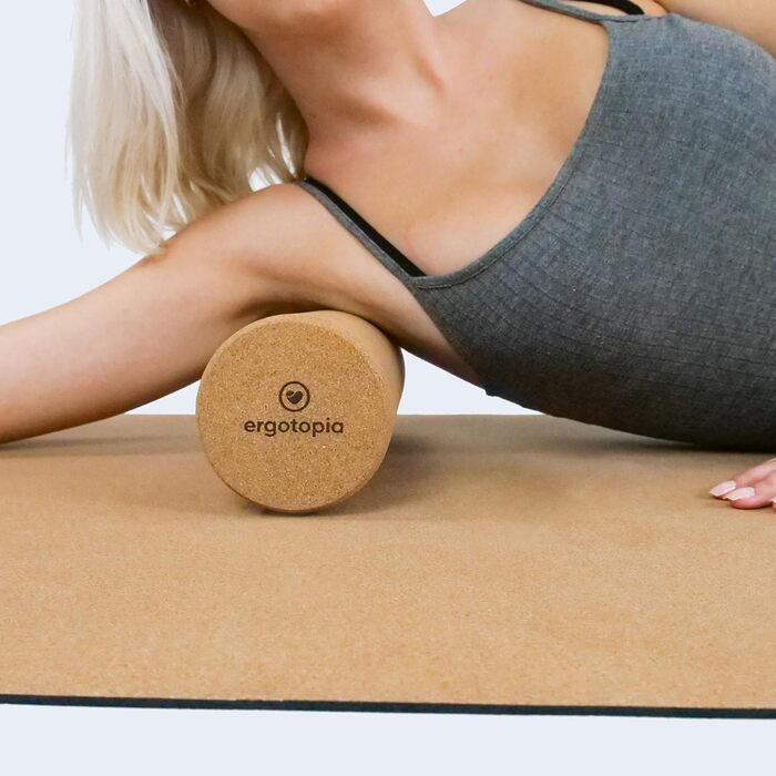 Ролик для фасцій Ergotopia з екологічно чистого корку/масажний ролик з натурального матеріалу для самомасажу в повсякденному житті/фітнес-ролик для здорового тренування фасцій