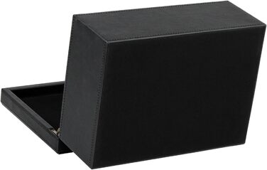 Декоративна скринька HofferRuffer зі штучної шкіри, велика дерев&39яна конструкція, скринька для сувенірів, органайзер для аксесуарів, органайзер для ювелірних виробів з відкидною кришкою, контейнер для зберігання для дому або офісу (чорний)