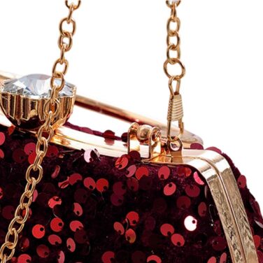 Маленька вечірня сумочка-клатч IAMUHI з паєтками та ручкою, мініатюрна квадратна сумка на ланцюжку через плече, колір Е-бургунді