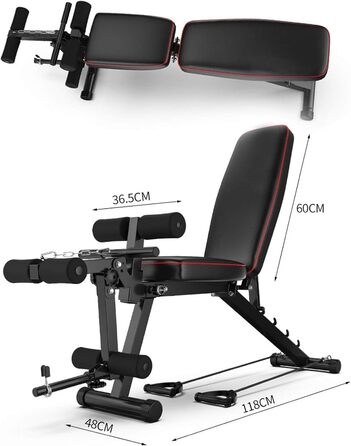 Складана лава для штанги GJXJY з підйомником ніг, багатофункціональна тренувальна фітнес-лава, регульована складна лава для жиму лежачи, похила лава, лава для присідань та тренувань м&39язів живота