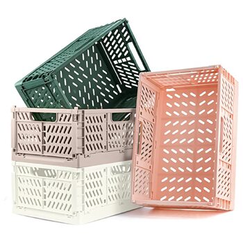 Набір складаних ящиків Bocguy з 4 предметів, міцні пластикові складні коробки, складні кошики для зберігання, штабелювані складні ящики для зберігання на кухні, в спальні, кабінеті, офісі, саду (30,5 * 20 см * 12 см) M - 30 * 20 * 12 см 4 кольори