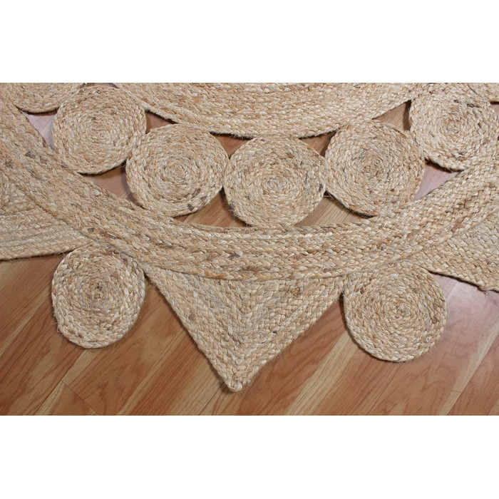 М круглий килим килим кілім, бежевий, плетений джутовий килим, для приміщень і вулиці, плоске плетіння, для спальні, тумбочки, кру