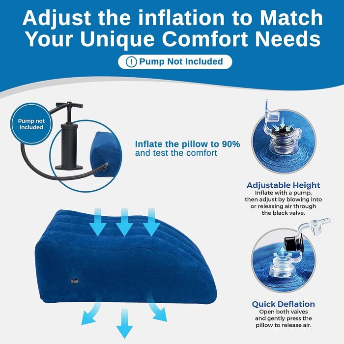 Надувна подушка для ніг Надувна подушка для ніг та колін для подорожей Клиноподібна подушка для сну в ліжку та підтримуюча конструкція для підвищеного комфорту Портативна подушка для підняття