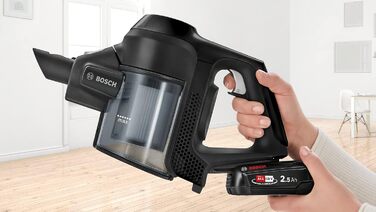 Акумуляторний багатофункціональний пилосос BOSCH BBS611BSC, чорний вбудований ручний пилосос, 2 швидкості, до 30 хв роботи