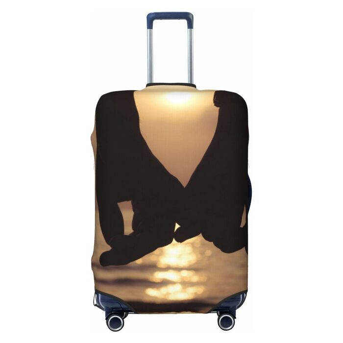 Еластичний чохол для валізи з принтом, захисний чохол для багажу, стійкий до подряпин, розмір 85 см, чорний колір