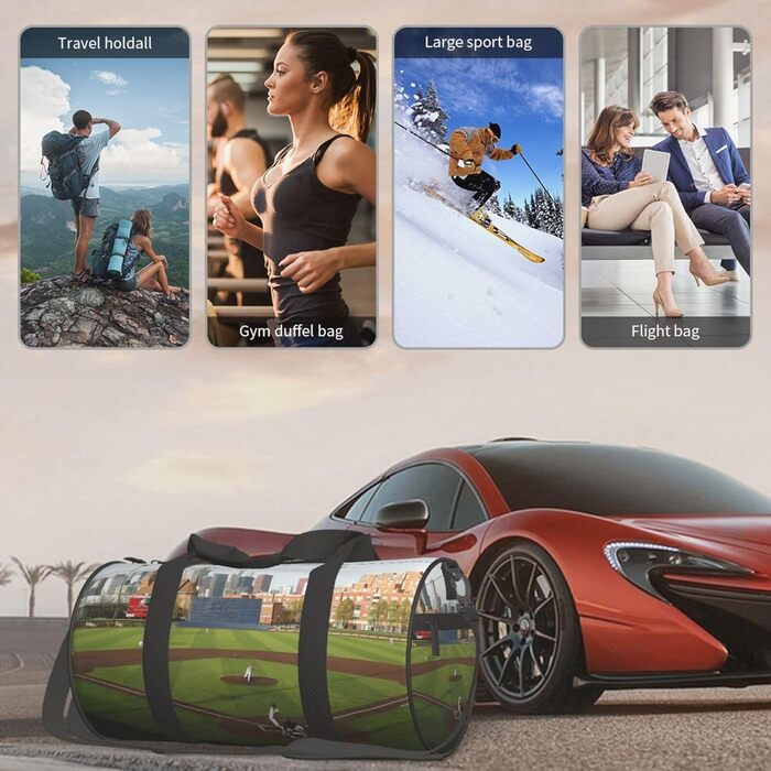 Спортивна сумка, дорожня сумка, з принтом бейсбольного м'яча, сумка на нічліг, чорна, універсальний розмір, сумка для подорожей