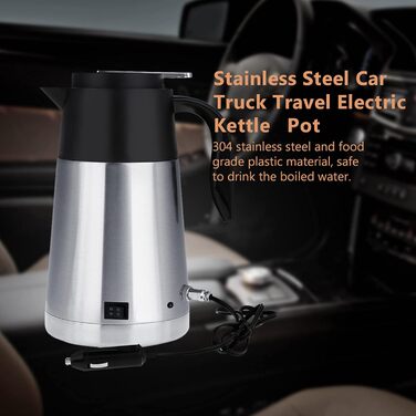 Автомобільний електричний чайник, 12V/24V 1300ml з нержавіючої сталі автомобіль вантажівка подорож чайник чайник нагрівання води ч