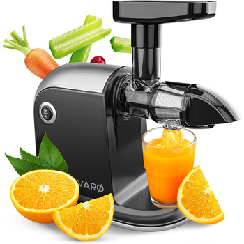 ОРИГІНАЛ - Повільна соковижималка - Соковижималка для овочів і фруктів - 150 Вт Вітамінна фруктова соковижималка з функцією перевороту, включаючи щітку для чищення - Не містить BPA