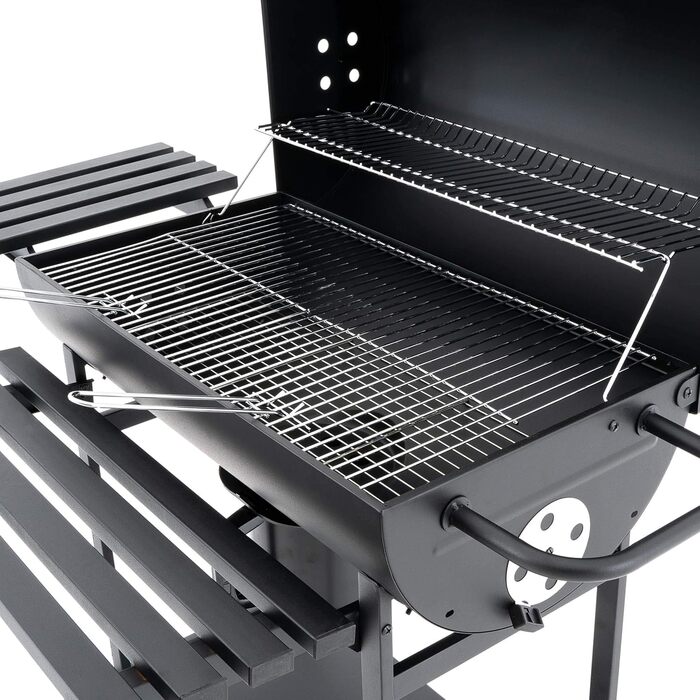 Візок для барбекю вугілля барбекю садовий барбекю коптильня барбекю 4-ножна 62см гриль поверхня відкидна кришка з термометром суці