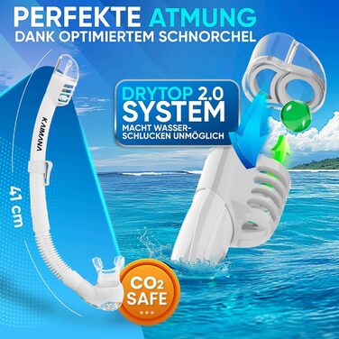 Новий комплект для підводного плавання KAIMANA AquaVision Elite для дорослих, що включає сумку для перенесення, зручну маску для підводного плавання для дорослих, альтернативу масці для підводного плавання, маску для підводного плавання з тканинним/силіко