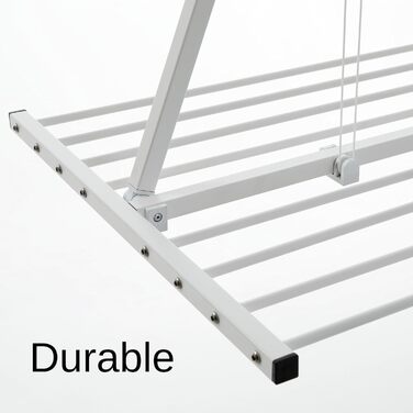 Стельова вішалка Foxydry Mini, вертикальна вішалка для одягу, складна з алюмінію та сталі 152x54x25 см 152 см Білий