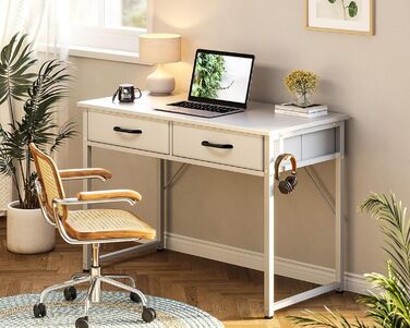 Стіл з 2 шухлядами, маленький стіл з підставкою для навушників, офісний стіл Стіл для ПК офісний стіл для офісу, вітальні, домашнь