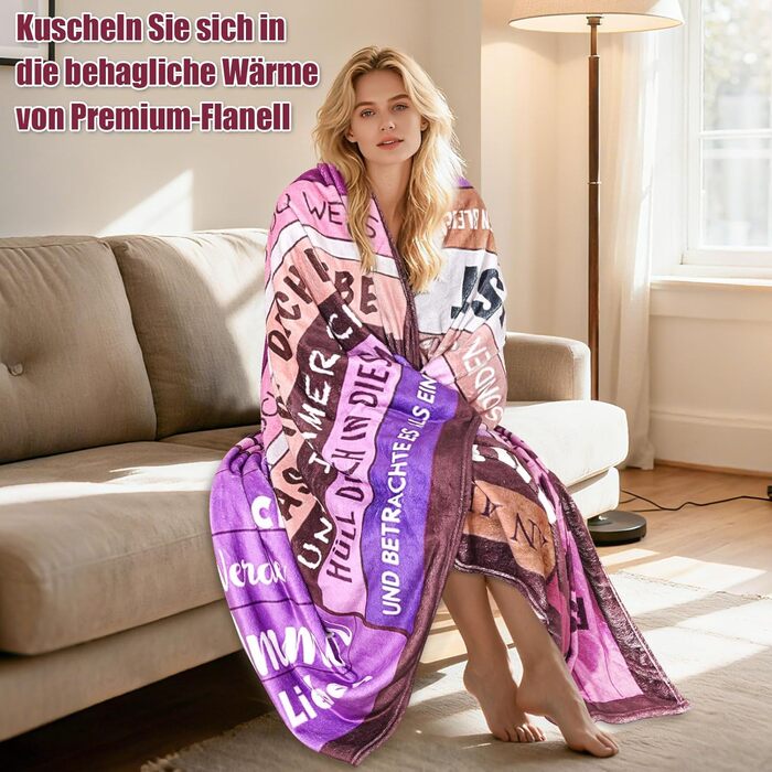 Подарунок для мами, ультрам&39яка фланелева ковдра 150200 см з друкованими благословеннями, м&39яка ковдра як подарунок на Різдво, день народження або День матері