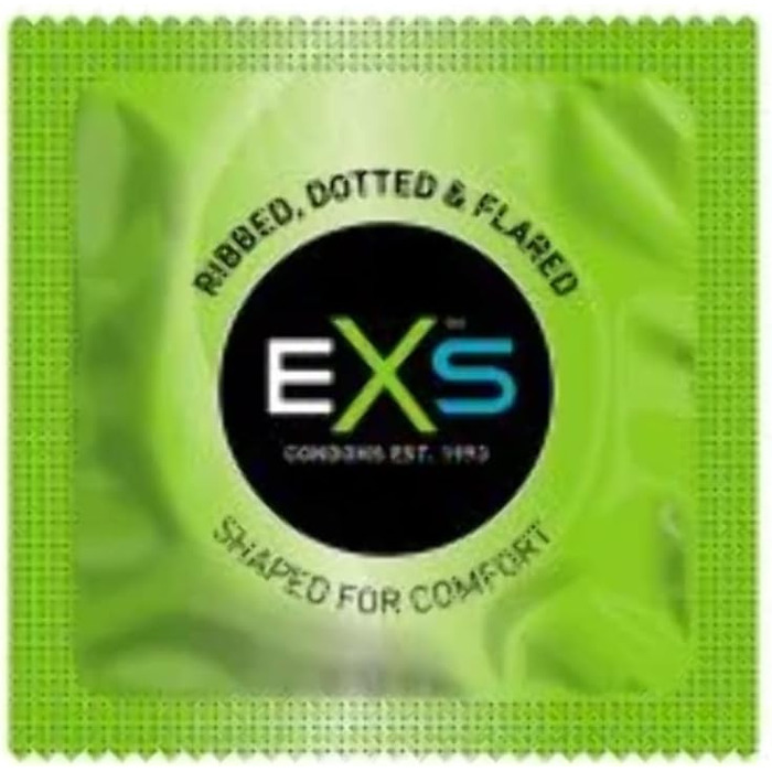 Презервативи EXS тонкі, але міцні, шовковисті латексні презервативи з ребрами та шипами 3 в одному 144 шт., 520 г