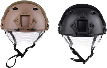 Легкий тактичний шолом швидкого захисту з висувним козирком для страйкболу, пейнтболу, чорний