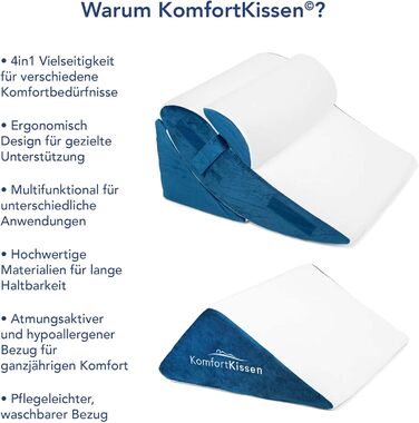 Ергономічний комплект із 4 подушок Wedge Pillow Багатофункціональний дизайн 12-в-1 зі знімним чохлом, який можна прати, для сну та читання