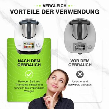 Розсувна дошка акрилова для Thermomix TM6 TM5, Переміщення без зусиль, Розсувна дошка Thermomix з ручкою для кухонного комбайна Thermomix Vorwerk TM5 TM6 Аксесуари Pad Board, глянцевий чорний