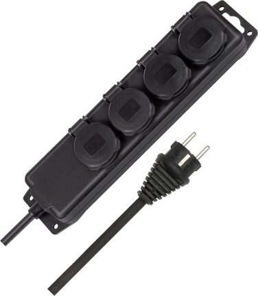 Розподільник розеток Brennenstuhl IP44 4-ходовий (розеткова планка для використання на будівельному майданчику та постійного зовні