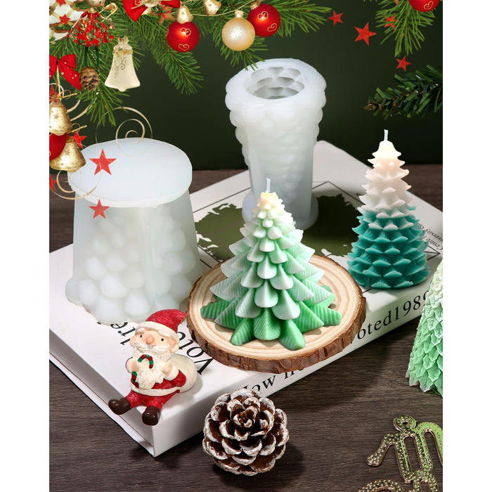 Набір із 3 форм для різдвяних ароматичних свічок своїми руками Zounin