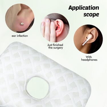 Подушки для пірсингу вушних отворів, подушки для пірсингу з отворами, подушки для вушних отворів, подушки для пірсингу у формі пончика, міні-ортопедичні подушки для вух для сну, для сну на боці, знеболення від болю в вухах (білі)