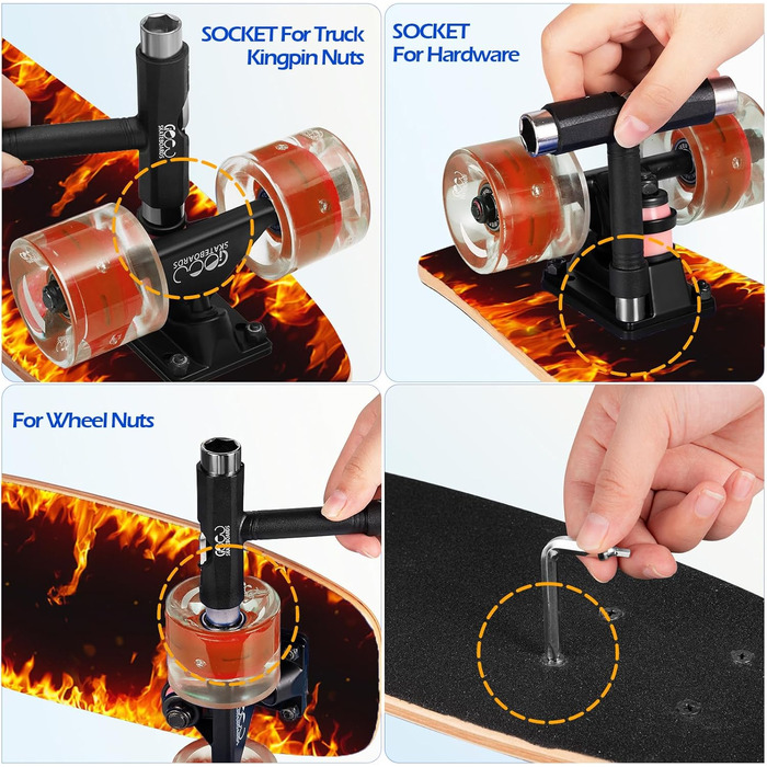 Скейтборди з різнокольоровими миготливими колесами для початківців, дітей, підлітків, дорослих, комплект стандартних скейтбордів, 9-шарова кленова дека, увігнутий скейтборд 2-Fire Skateboard-DE