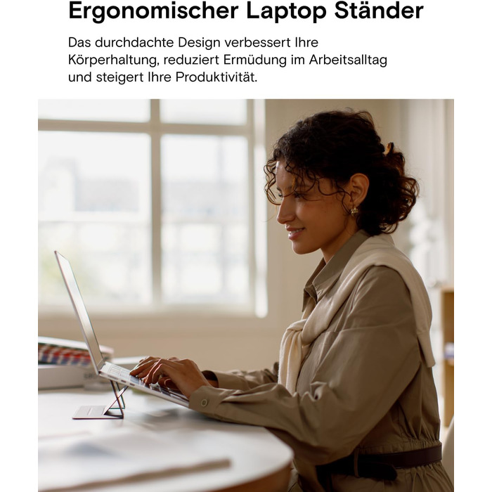 Підставка для ноутбука MOFT, складана підставка для ноутбуків та макбуків з 2 регульованими кутами нахилу, покращує поставу, сумісна з MacBook Air, MacBook Pro 11-16, самоклеюча - Затуманені бухти