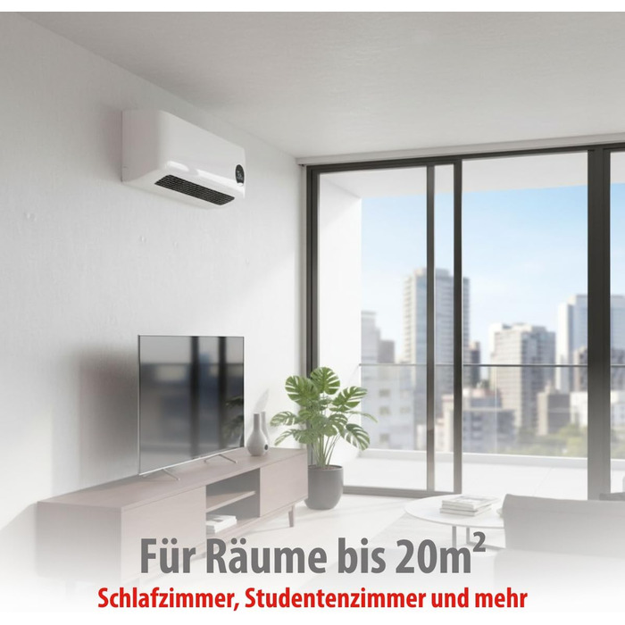 Настінний вентилятор-обігрівач Alpina 2000 Вт керамічний променевий обігрівач з 2 рівнями потужності та таймером цифровий термостат компактний настінний обігрівач настінний монтаж