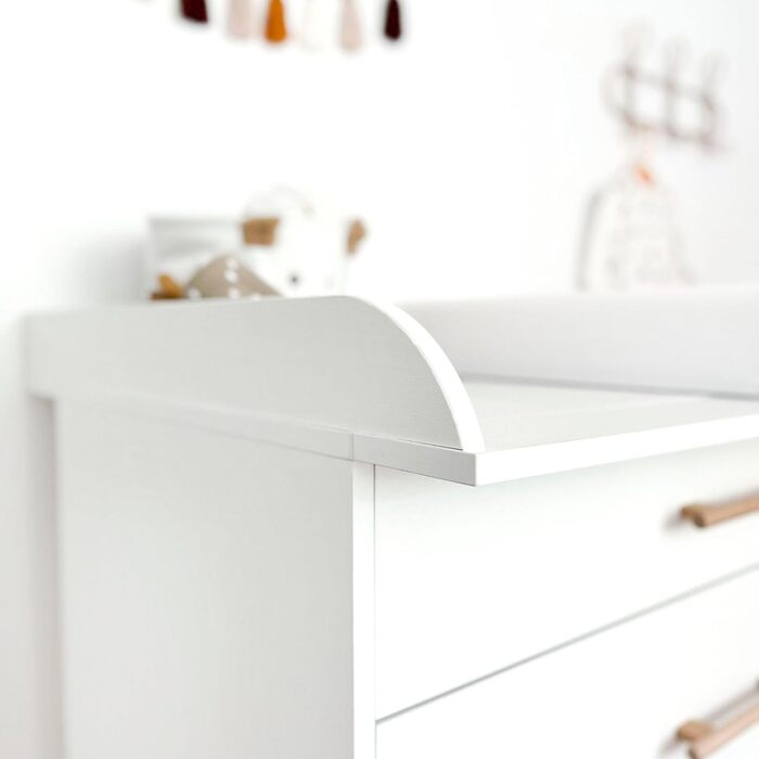 Пеленальний столик ATB ILA - 101 x 85 x 75 см - Повний комплект для дитячої кімнати - Функціональні меблі - Зручний пеленальний столик для немовлят з шухлядами (білий)