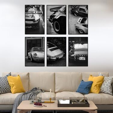 Автомобільний плакат, настінне мистецтво, прикраса, 911, класичний вінтажний плакат, чорно-білий друк, живопис, картини для чолові