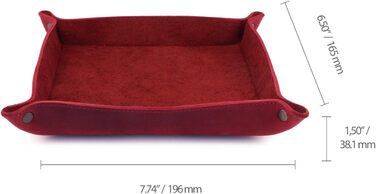 Лоток для зберігання речей Londo з натуральної шкіри - шкіряний органайзер, практична коробка для зберігання - для гаманців, годинників, ключів, монет, мобільних телефонів та канцелярського приладдя, червоний