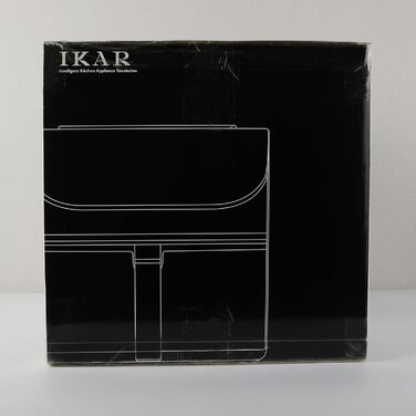 Фритюрниця IKAR Cube XXL 7 л сімейного розміру, фритюрниця 10-в-1, фритюрниця без олії, фритюрниця з сенсорним дисплеєм, можна мити в посудомийній машині, тиха, 4-6 порцій, нержавіюча сталь чорна