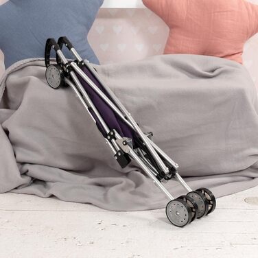 Коляска для ляльок, складна, з подвійними колесами, фіолетова, 50 x 27,5 x 55 см, 30112AA -