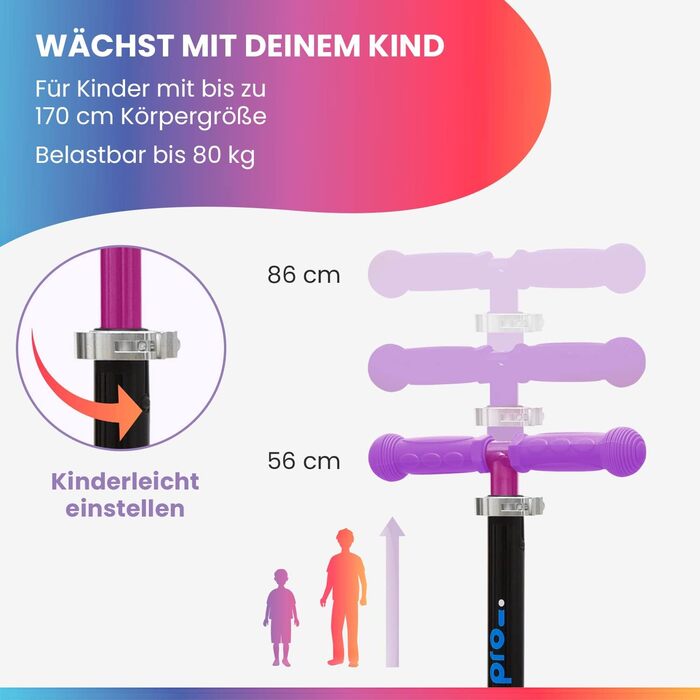 Два самокати для дітей 6 років, з дошкільного віку, до 80 кг ваги, безпечний дитячий самокат преміум-класу, самокат зі світлодіодн