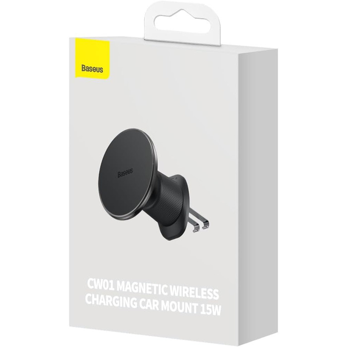 Магнітний автомобільний тримач для телефону Baseus з бездротовою зарядкою CW01 (чорний)