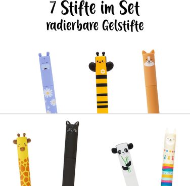 Набір ручок LEGAMI, 7 гелевих ручок, що стираються, включаючи БЕЗКОШТОВНИЙ міцний подарунковий конверт.