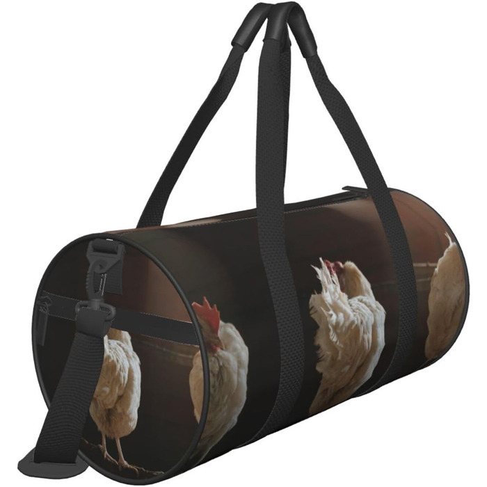 Спортивна сумка для подорожей, дизайн три курки, чорний колір, універсальний розмір