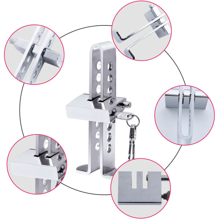 Замок педалі з нержавіючої сталі Автомобільний захист від крадіжки 8-болтовий замок педалі гальма Іммобілайзер Запобіжник Блокування гальм Захист від крадіжки